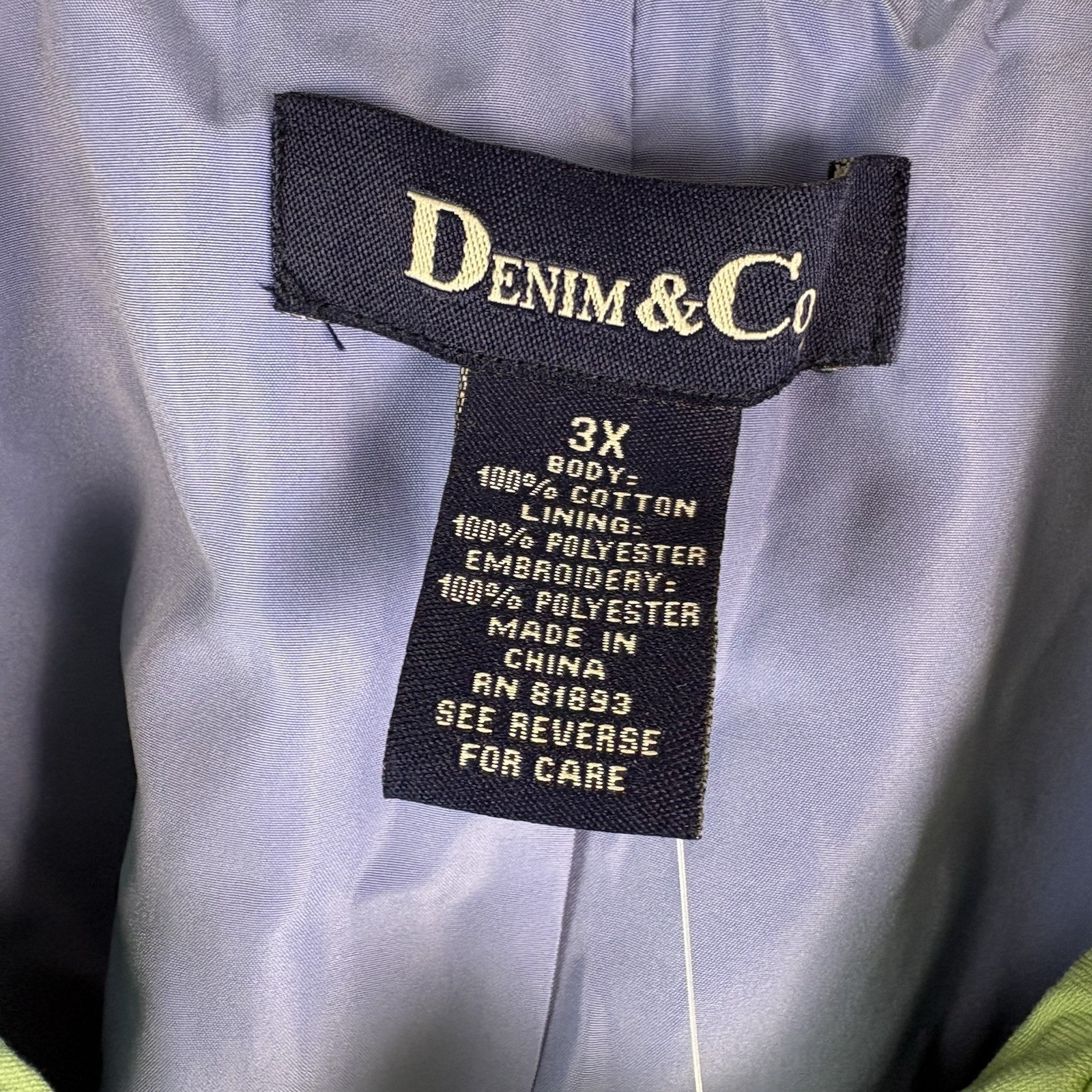 90s Denim & Co 3x Chore Shacket Shirt Jacket Green Coastal Pastel Cottagecore — image 4 of 7